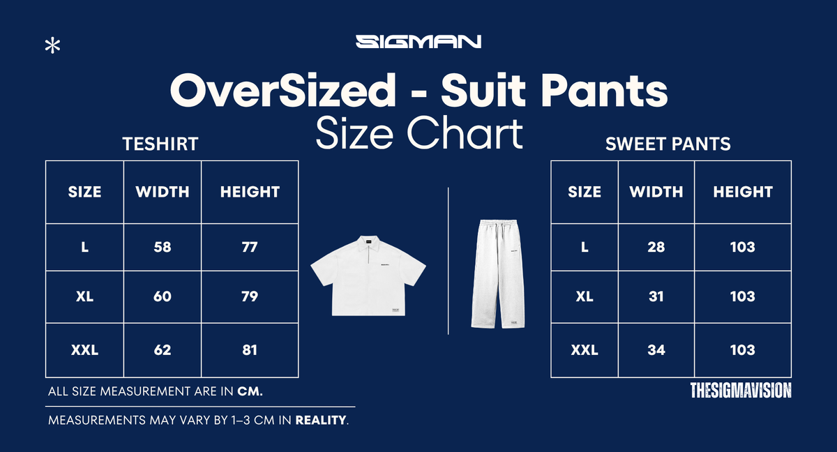 SUIT MARSELLIE size chart